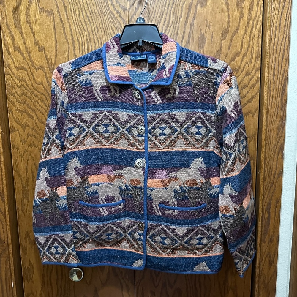 Jane Ashley Tapestry style Jacket HORSE LOVERS